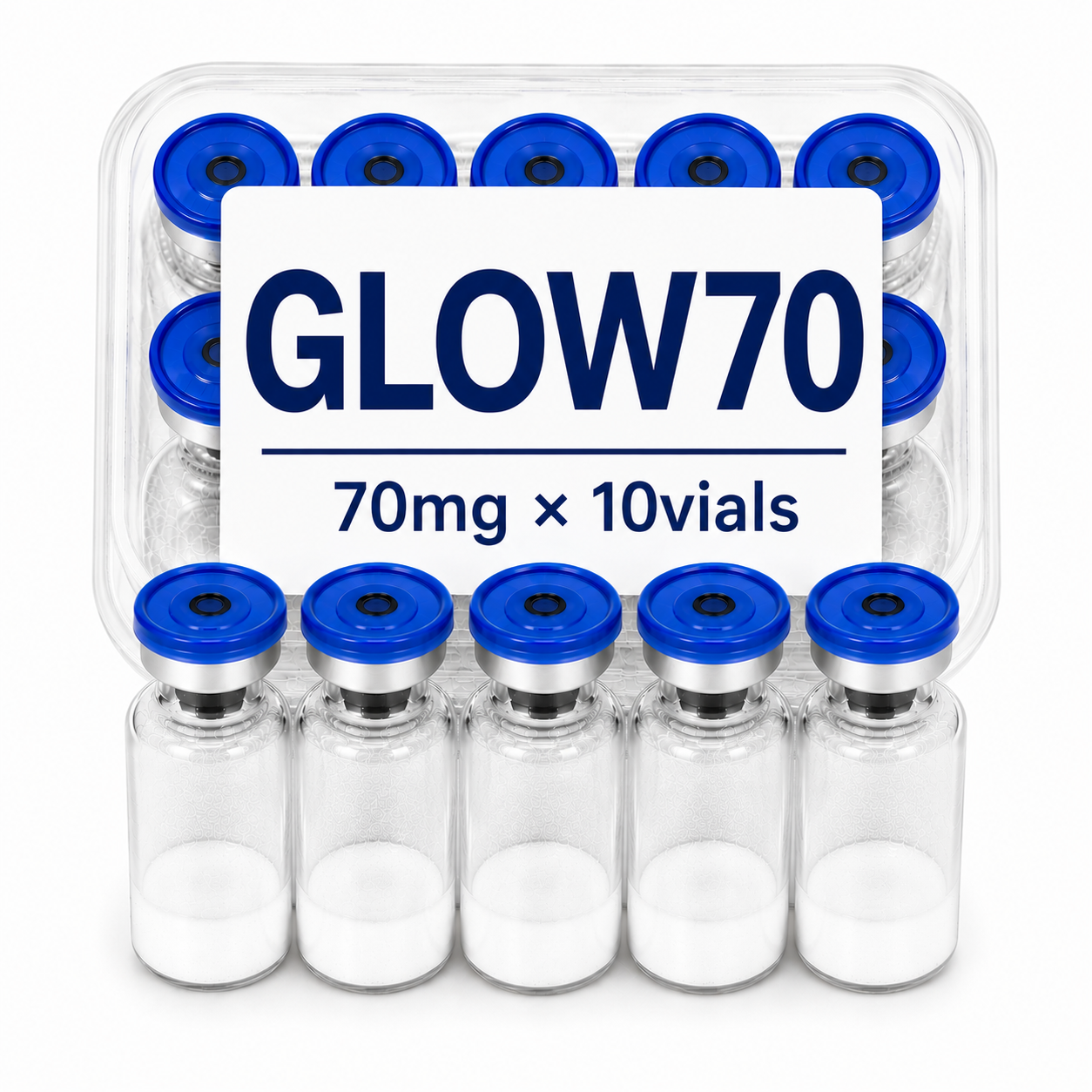 GLOW70-(BPC157 10mg+GHK-CU50mg+TB500 10mg) GLOW Blend 70mg×10vials image 1
