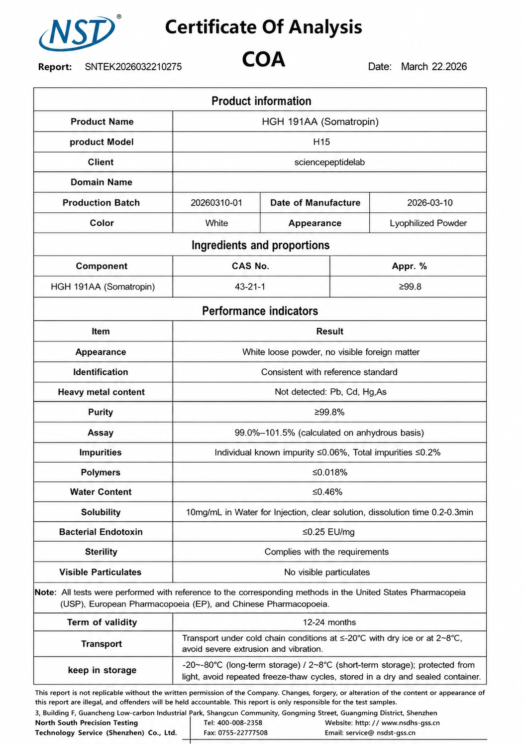 H15 (HGH 191AA (Somatropin)) 15iu×10vials image 2