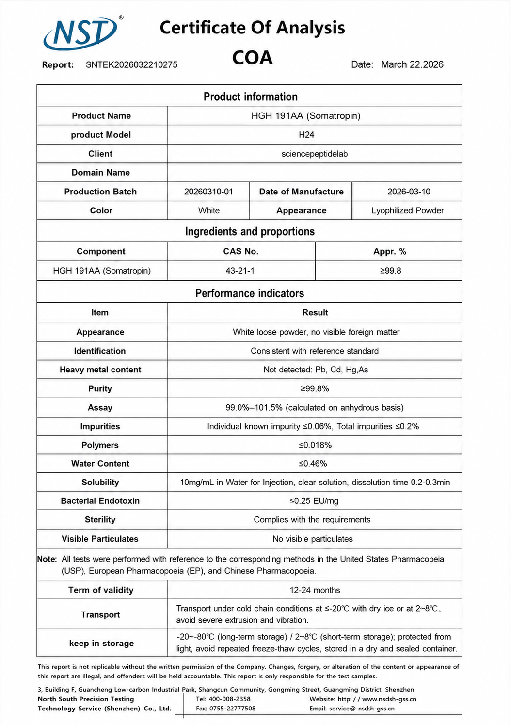 H24 (HGH 191AA (Somatropin)) 24iu×10vials image 2