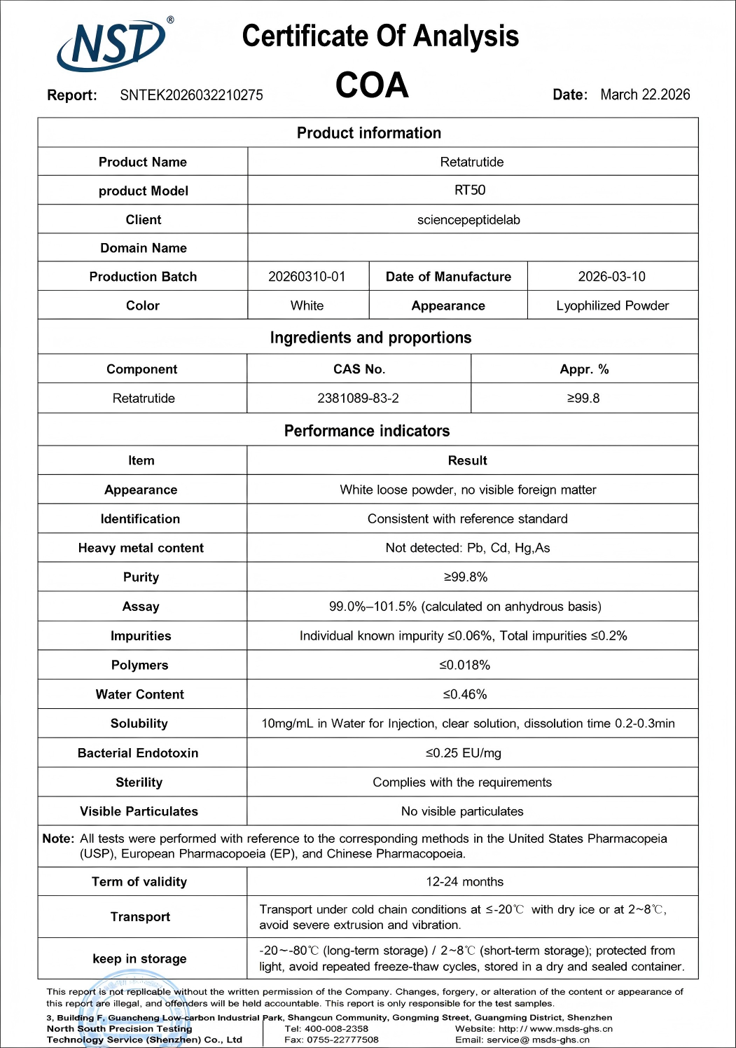 RT50（Retatrutide） 50mg×10vials image 2